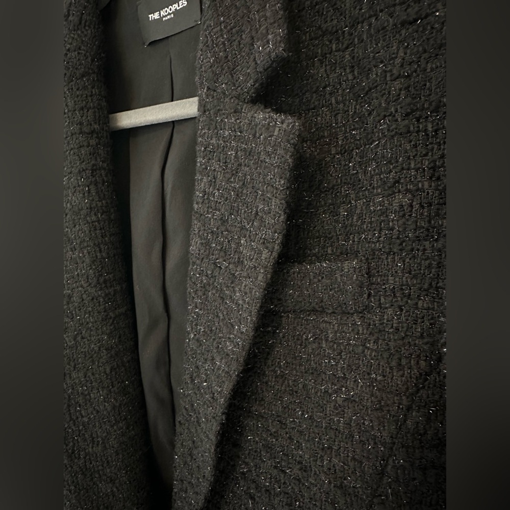 NWOT The Kooples Black Tweed Taylored Blazer Office Chic Career Quiet Luxury 34 - Picture 7 of 12
